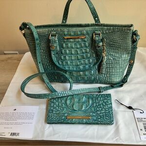 Brahmin Mini Asher Satchel / Crossbody Astral Melbourne & Ady Wallet
